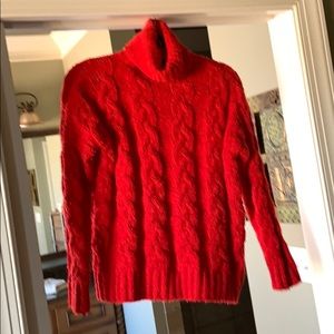 Comfy Red fuzzy turtleneck!